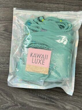 Kawaii Luxe festival hair turquoise
